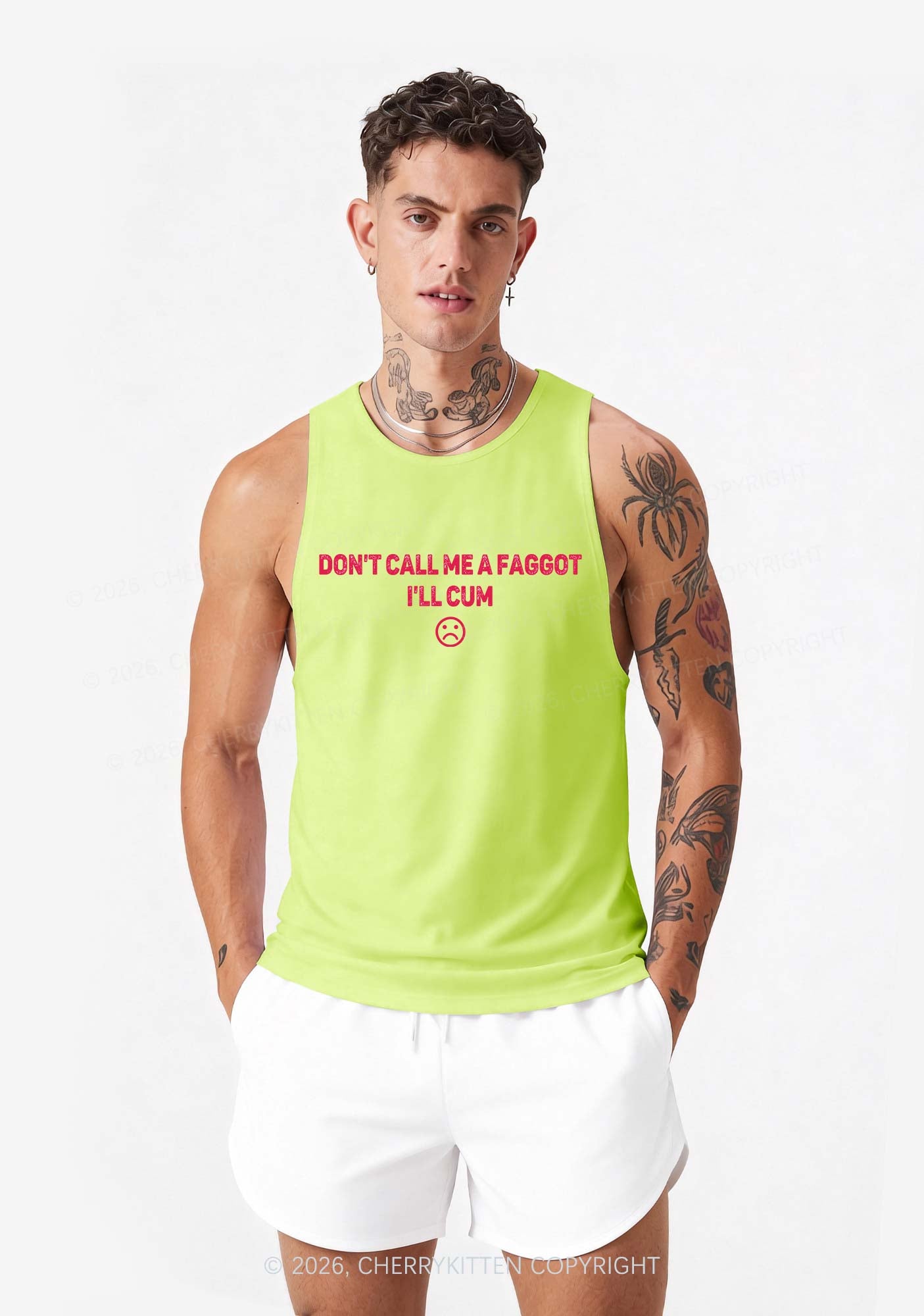 Dont Call Me Faggot Pride Y2K Men Racerback Tank Top Cherrykitten