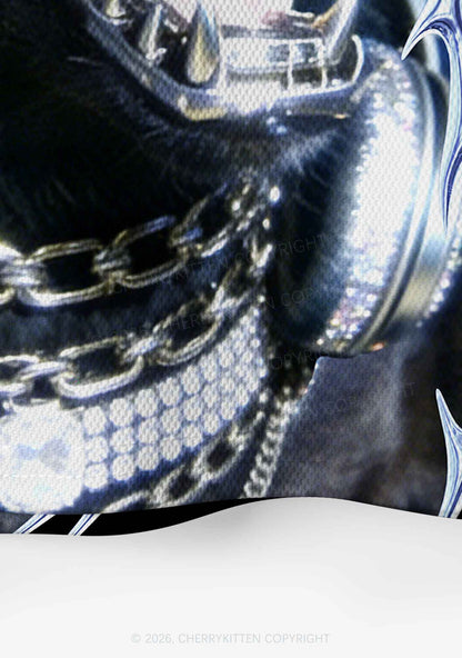 Black Wolf DJ Y2K Crop Sport Jersey Shirts Cherrykitten
