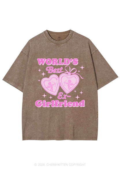 Worlds Best Ex GF Valentine's Day Y2K Shirts Washed Tee Cherrykitten