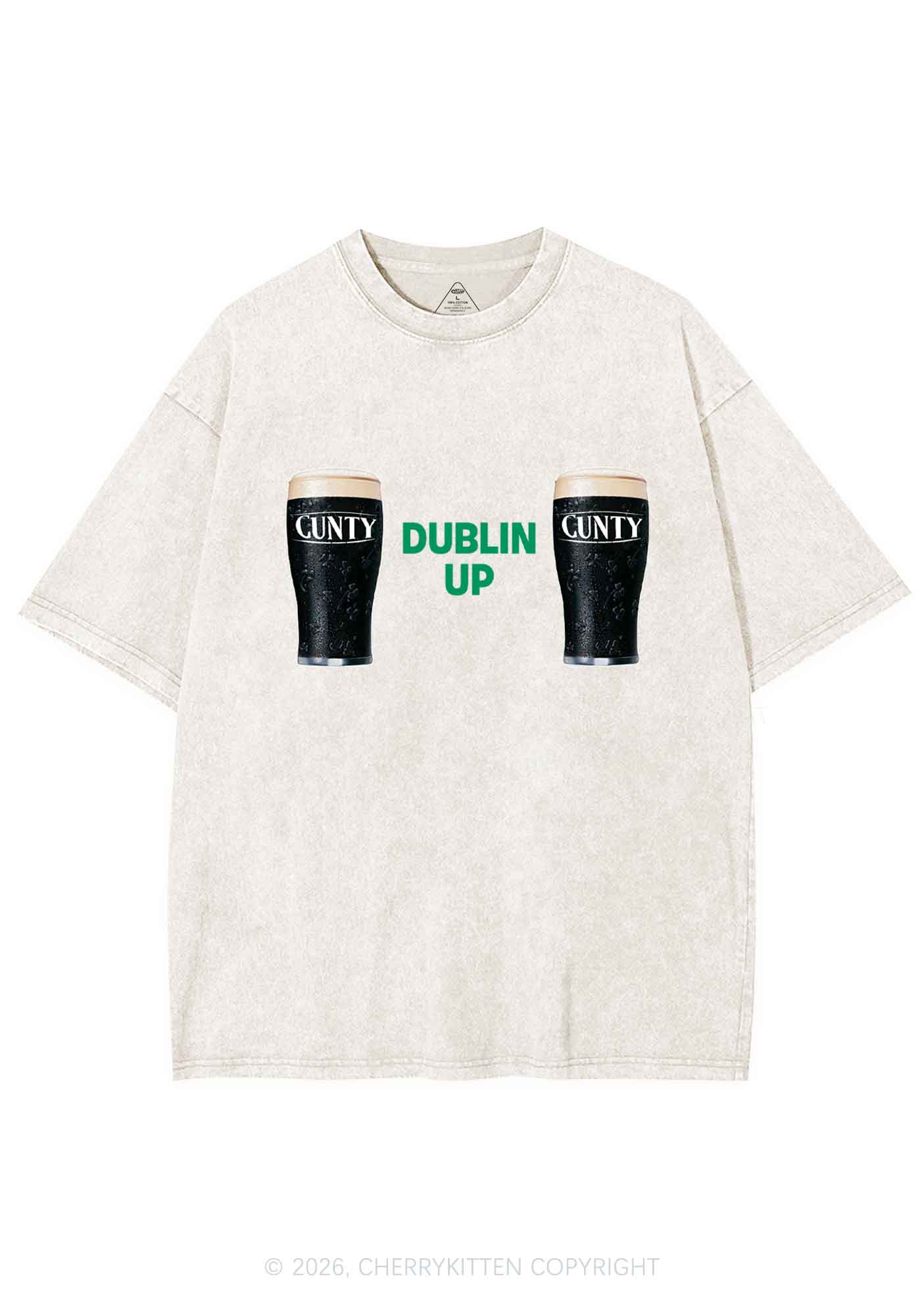Dublin Up St Patricks Y2K Shirts Washed Tee Cherrykitten