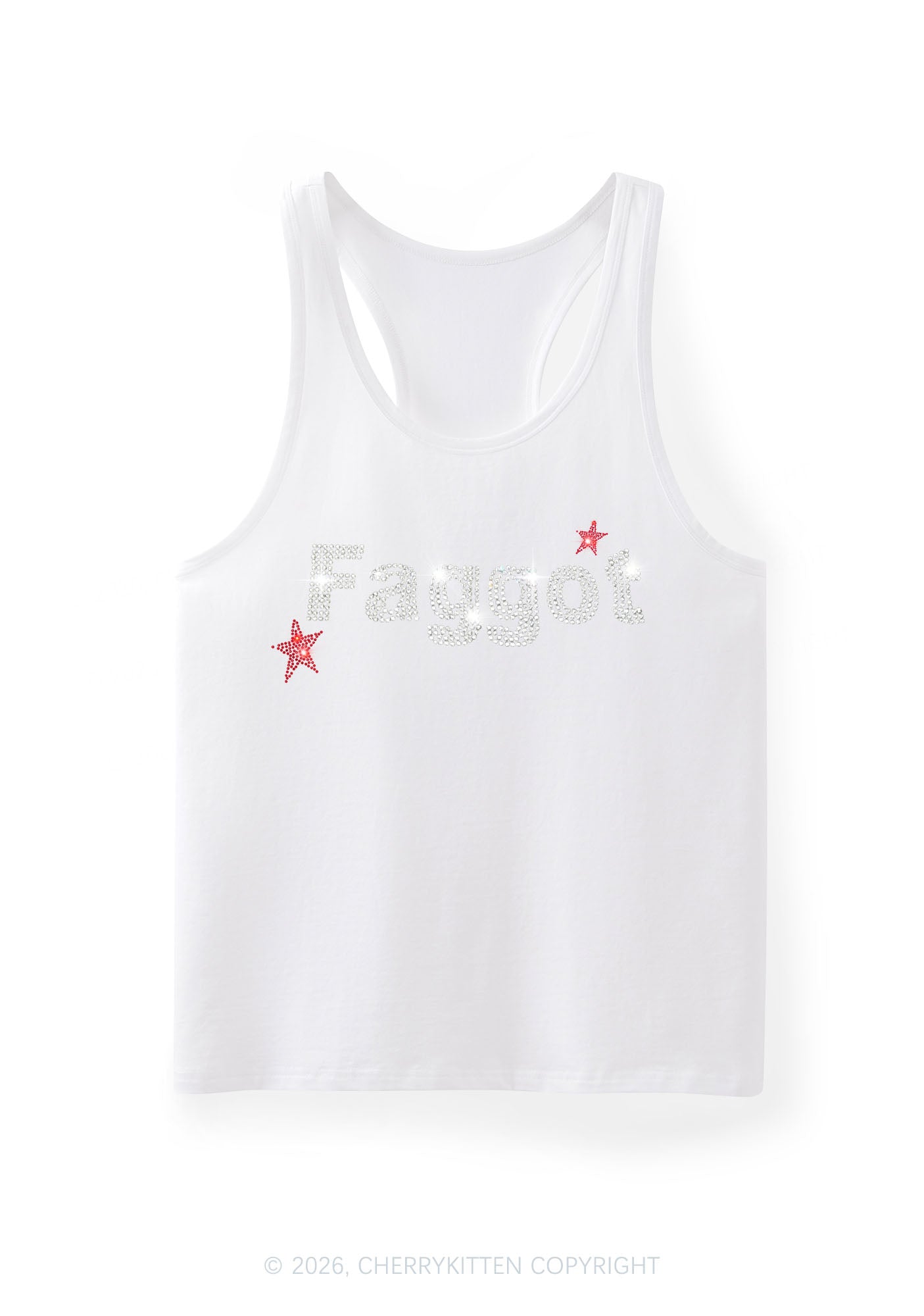 Rhinestone Faggot Pride Y2K Men Racerback Tank Top Cherrykitten