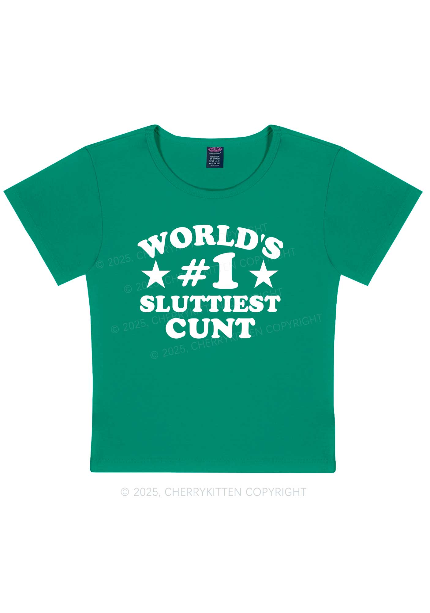 Worlds First Slxttiest Cxxt Y2K Baby Tee Cherrykitten