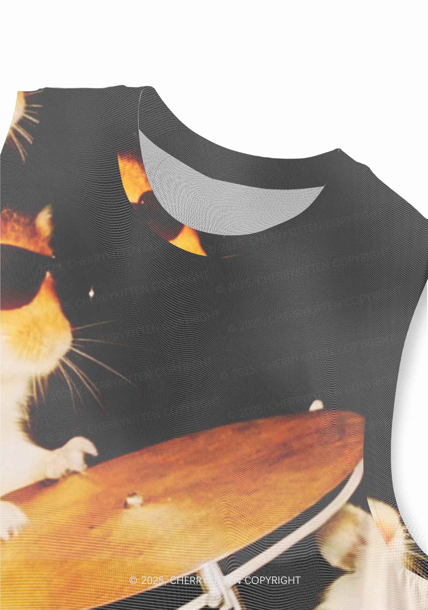 Rats Drummer Y2K Mesh Muscle Tank Cherrykitten