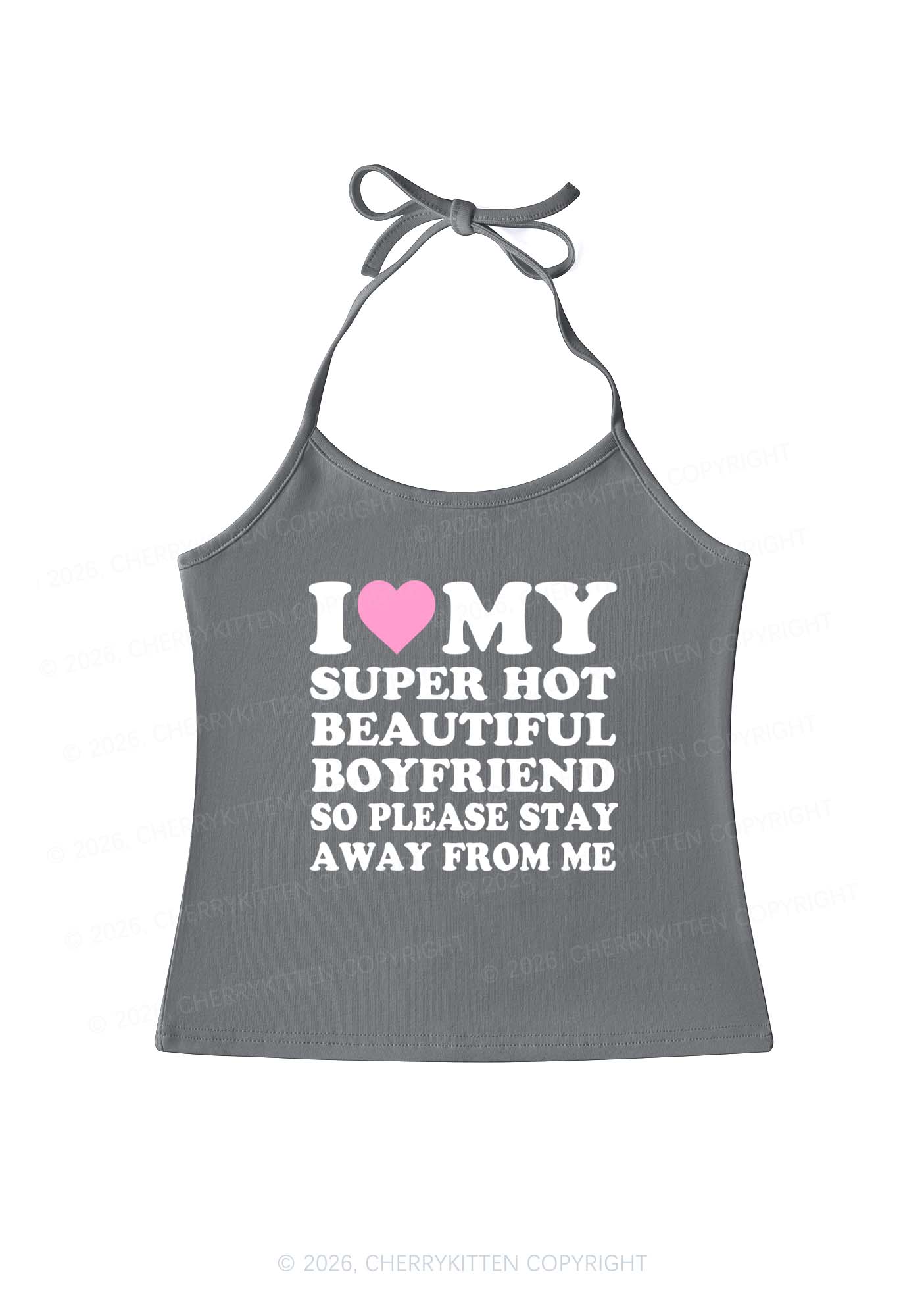 My Super Hot Boyfriend Y2K Halter Neck Cami Cherrykitten