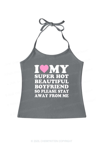 My Super Hot Boyfriend Y2K Halter Neck Cami Cherrykitten