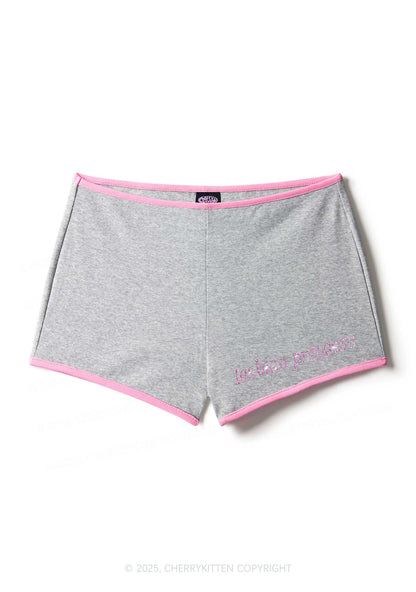 Rhinestone Pink Lesbian Princess Y2K Booty Shorts Cherrykitten