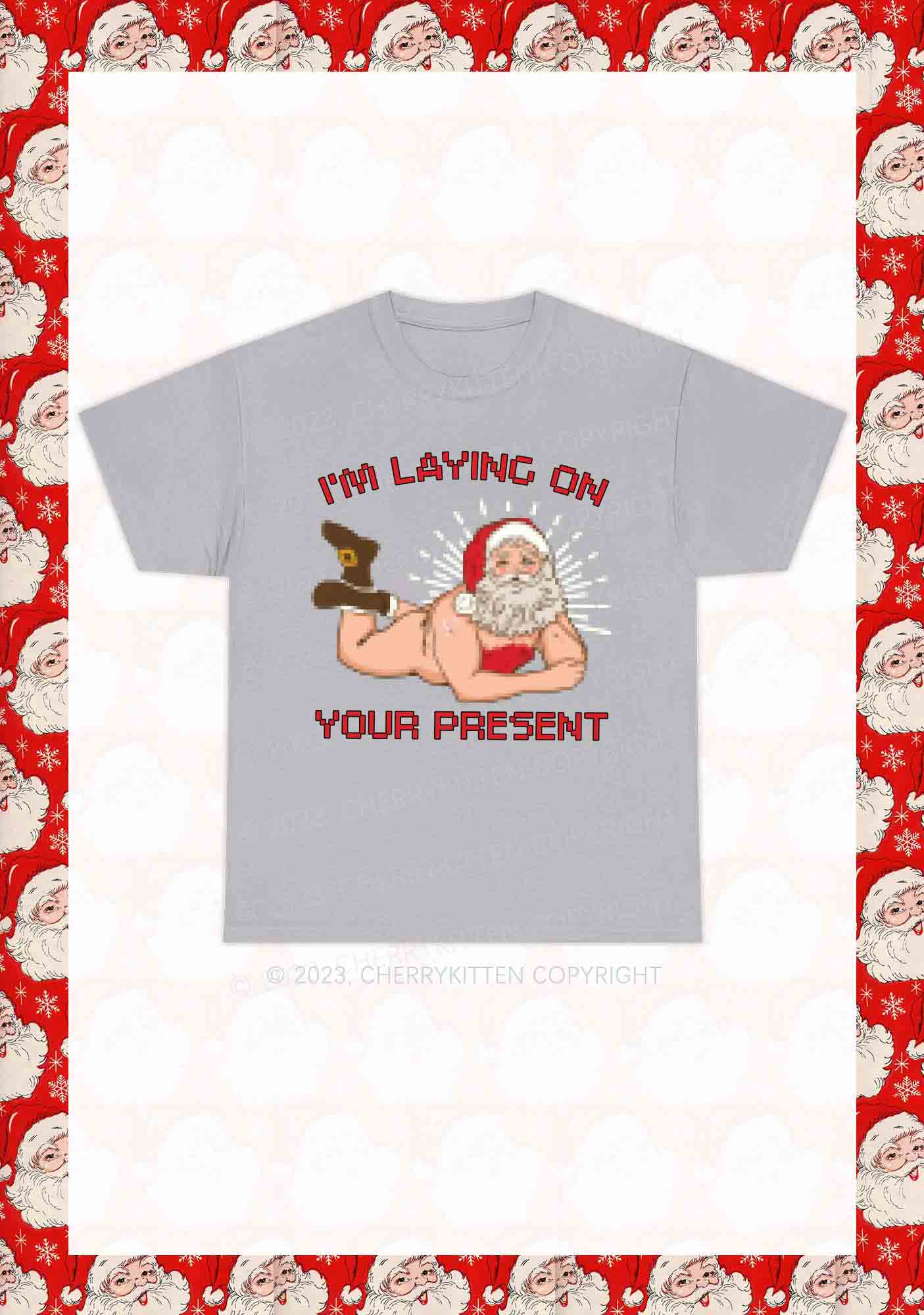 I'm Laying On Your Present Christmas Y2K Chunky Shirt Cherrykitten
