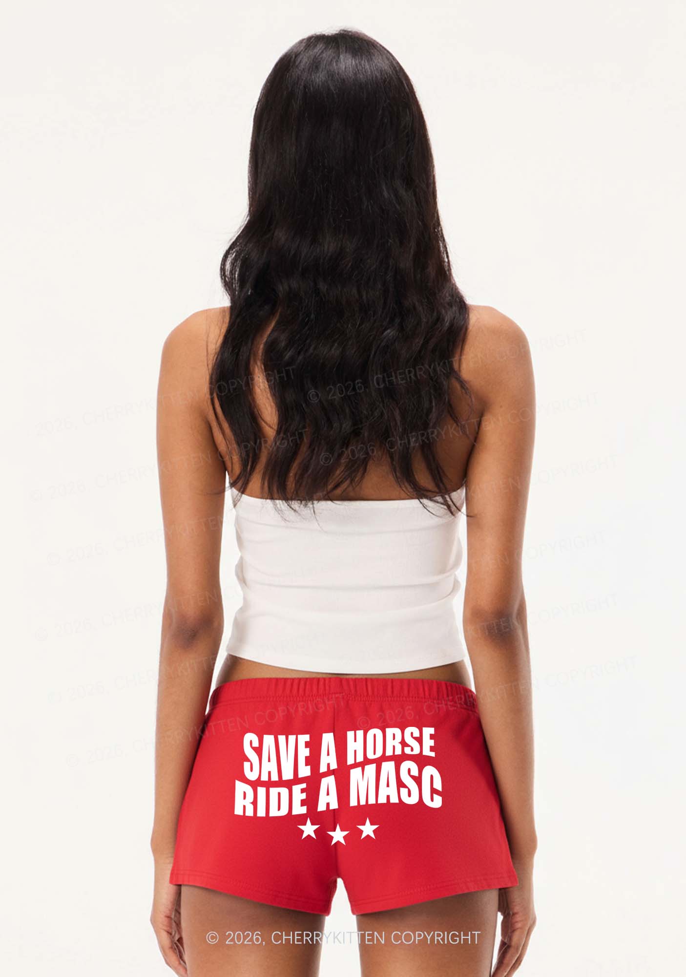 Save Horse Ride Masc Pride Y2K Drawstring Mini Shorts Cherrykitten