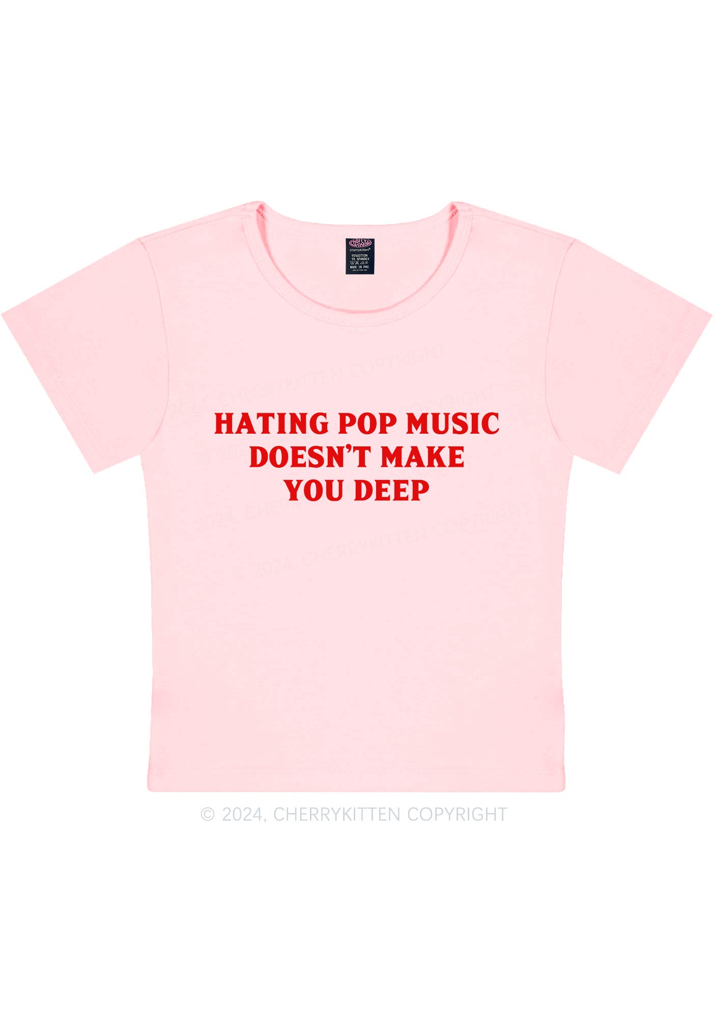 Hating Pop Music Y2K Baby Tee Cherrykitten