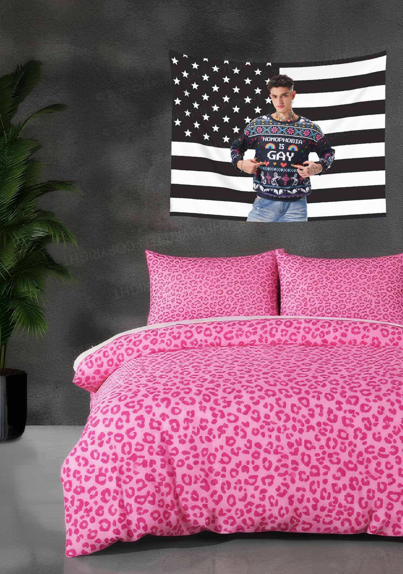 Custom Portrait American Black Flag Y2K Tapestry Cherrykitten