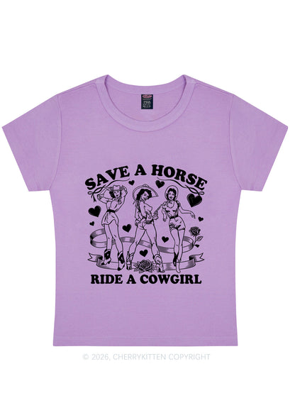 Ride A Cowgirl Valentine's Day Y2K Baby Tee Cherrykitten