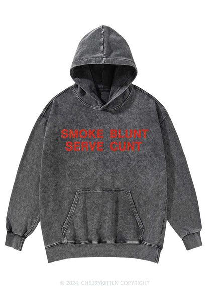 Smoke Blunt Y2K Washed Hoodie Cherrykitten
