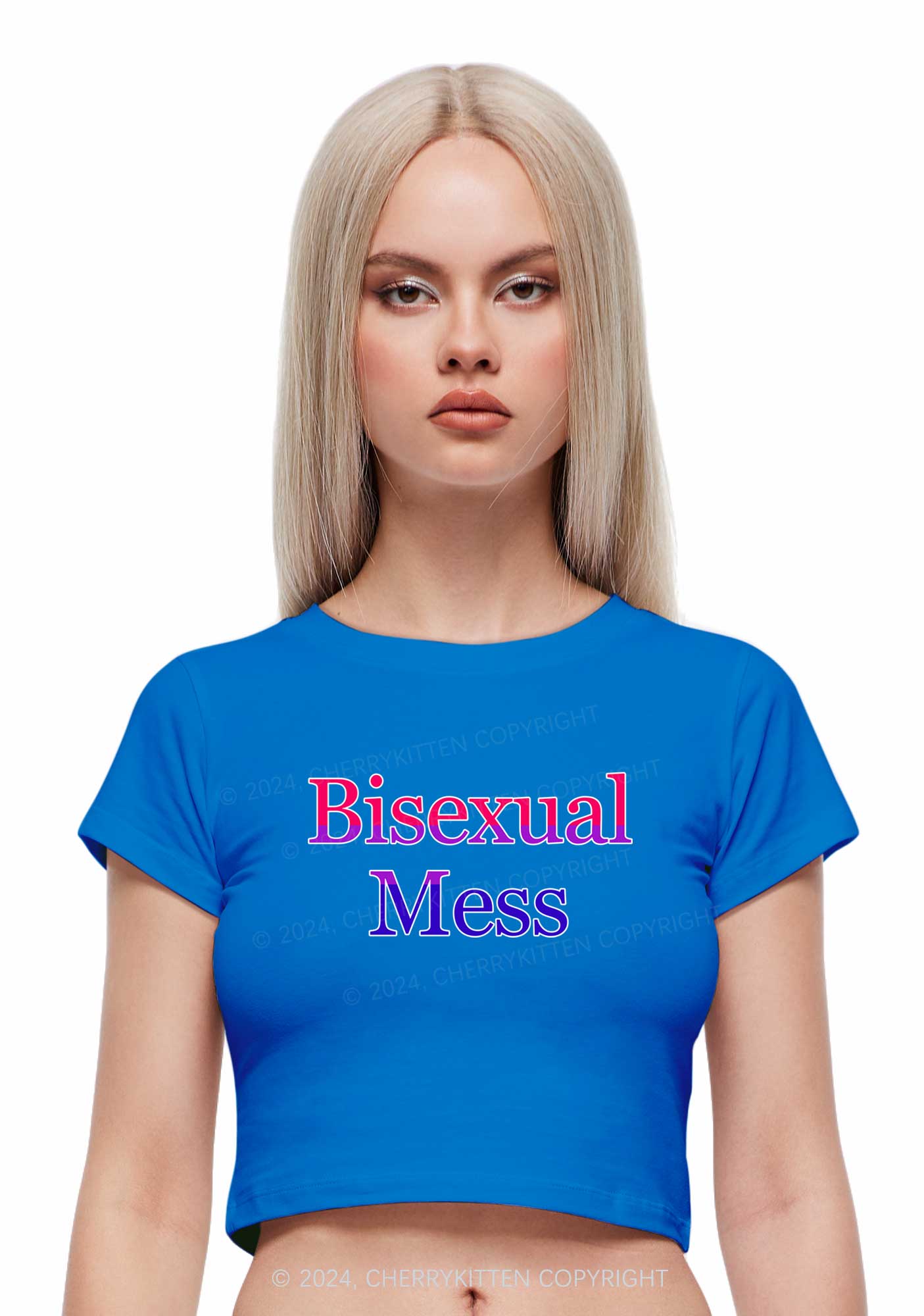 Bisexual Mess Y2K Baby Tee Cherrykitten