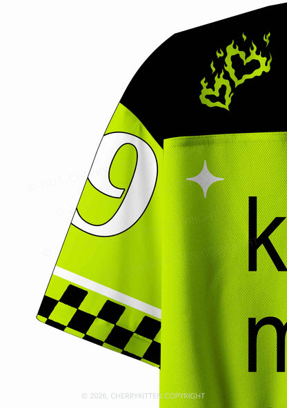 Kxxamine Makes My Puxxy Wet Y2K Crop Sport Jersey Shirts Cherrykitten