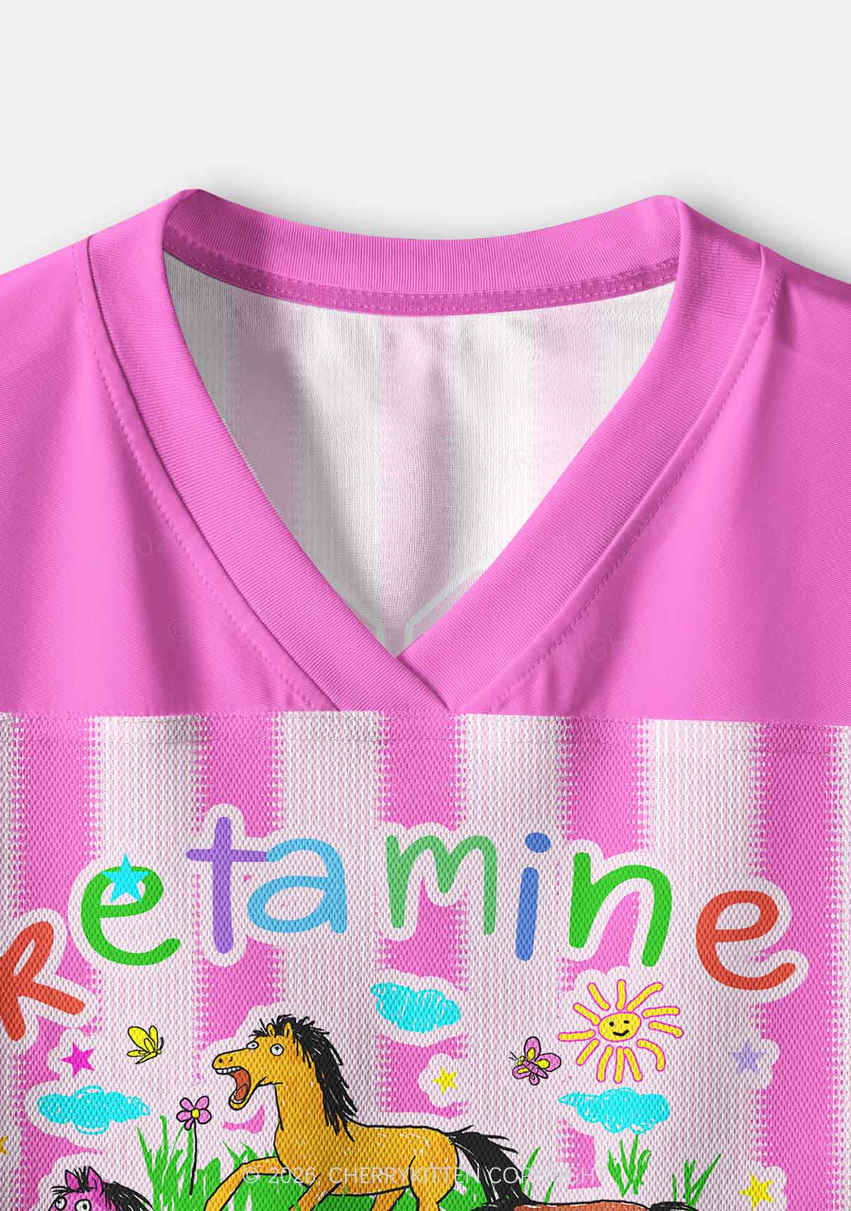 Rainbow K Pony Y2K Crop Sport Jersey Shirts Cherrykitten