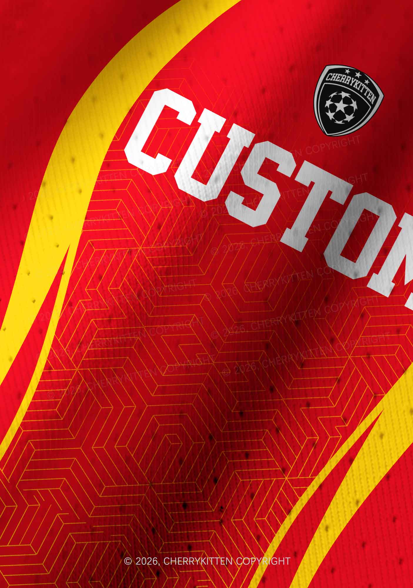 Custom Red Yellow Geometric Y2K Crop Football Jersey Shirts Cherrykitten