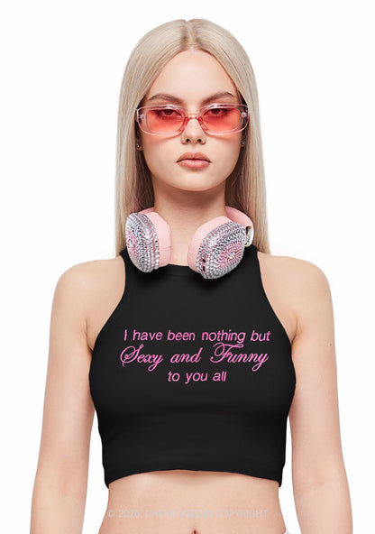 Embroidered I Have Been Nothing Y2K Crop Tank Top Cherrykitten