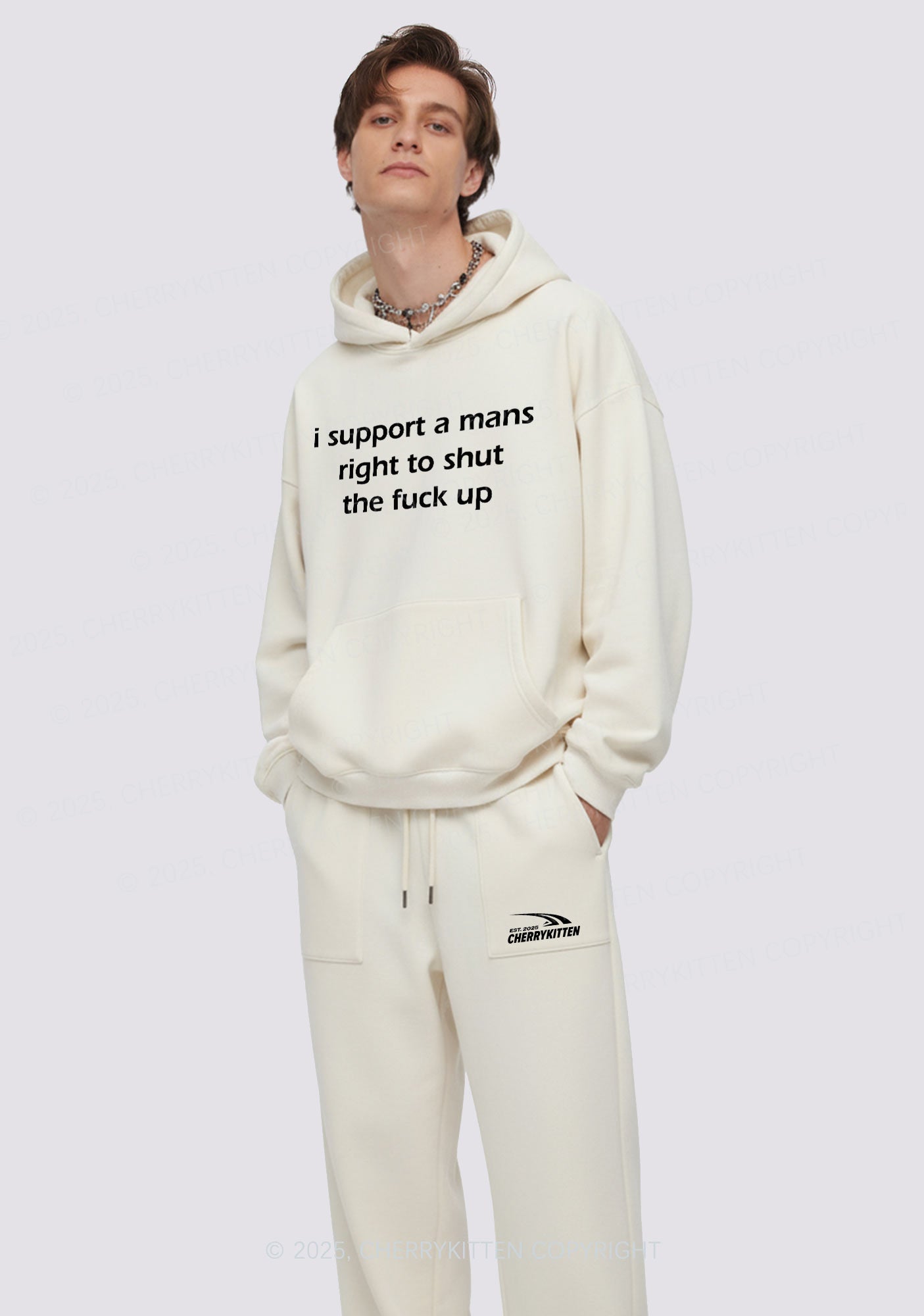 I Support A Mans Right Y2K Fleece Hoodie Set Cherrykitten