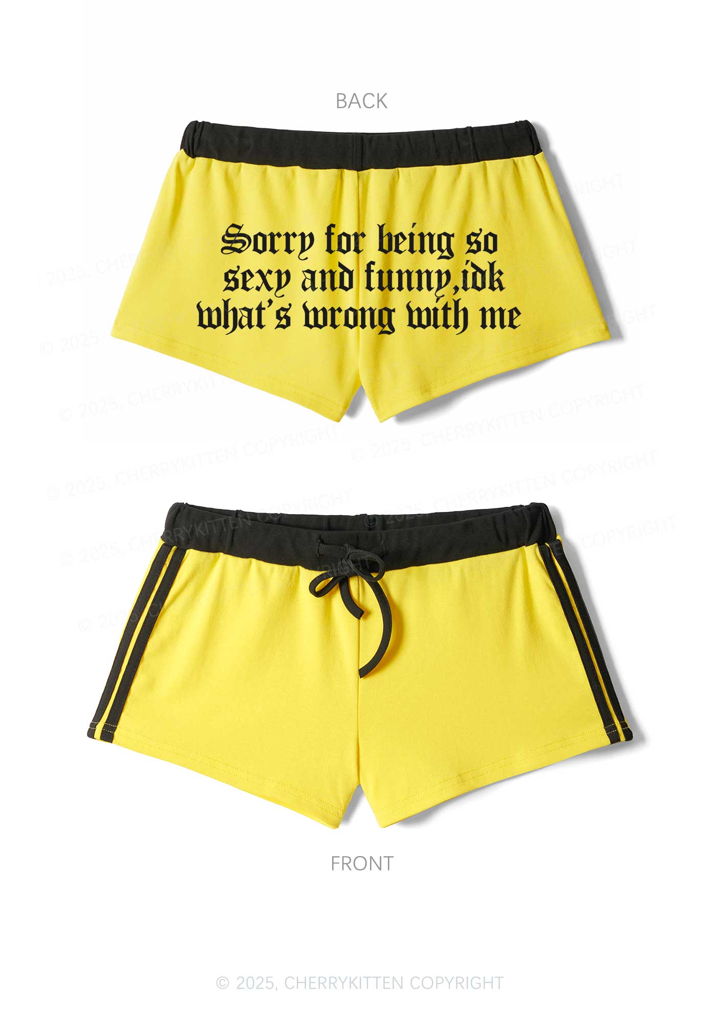Sorry For Being So Funny Y2K Drawstring Mini Shorts Cherrykitten
