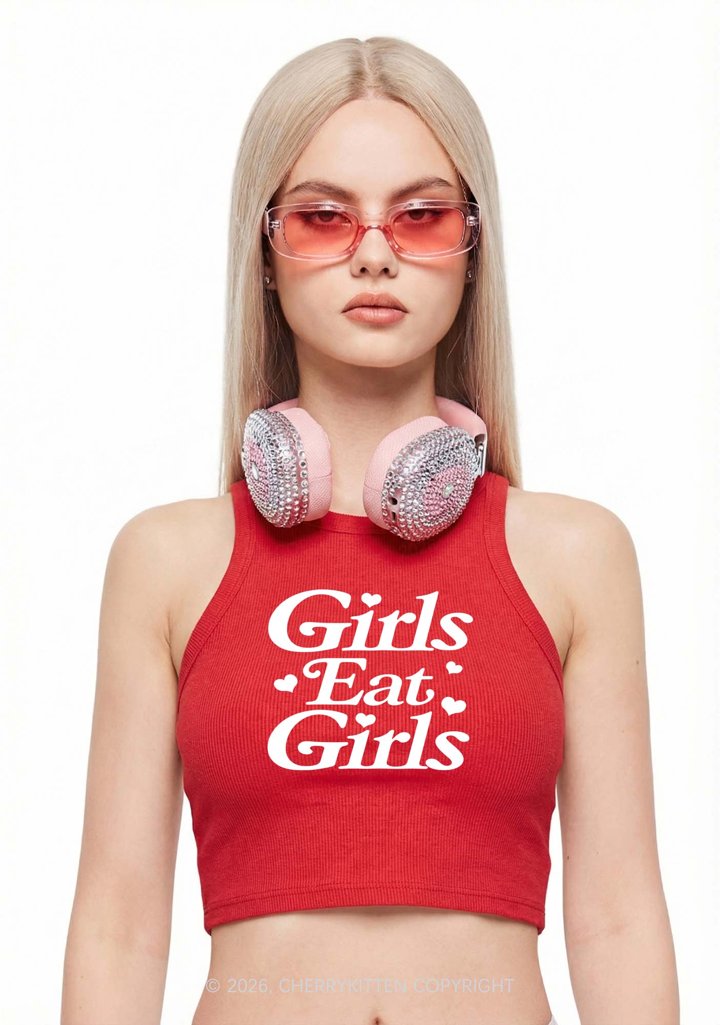 Girls Eat Girls Pride Y2K Crop Tank Top Cherrykitten