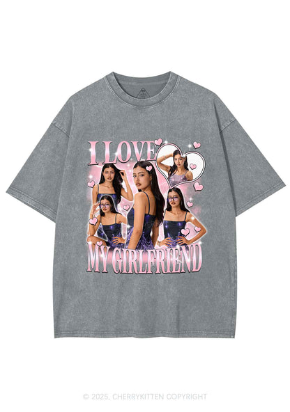 Custom Sparkly Heart I Love BF GF Y2K Shirts Washed Tee Cherrykitten