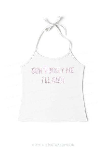 Rhinestone Dont Bully Me Y2K Halter Neck Cami Cherrykitten