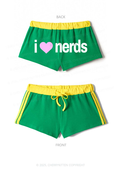 I Love Nerds Y2K Drawstring Mini Shorts Cherrykitten