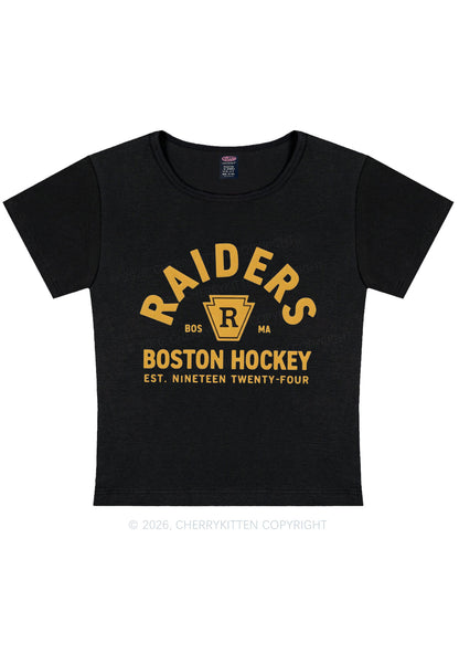 Boston Hockey HR Y2K Baby Tee Cherrykitten