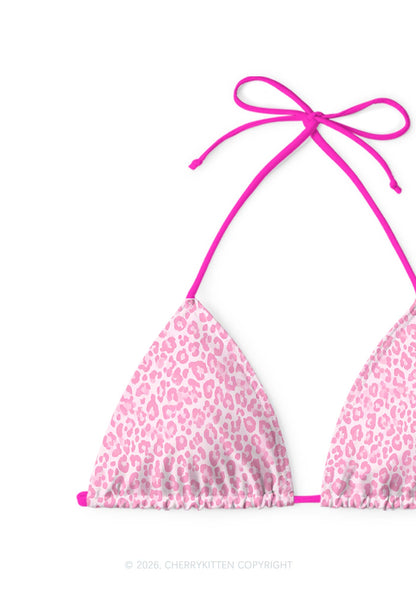 Pink Leopard Y2K Print Bikini Set Cherrykitten