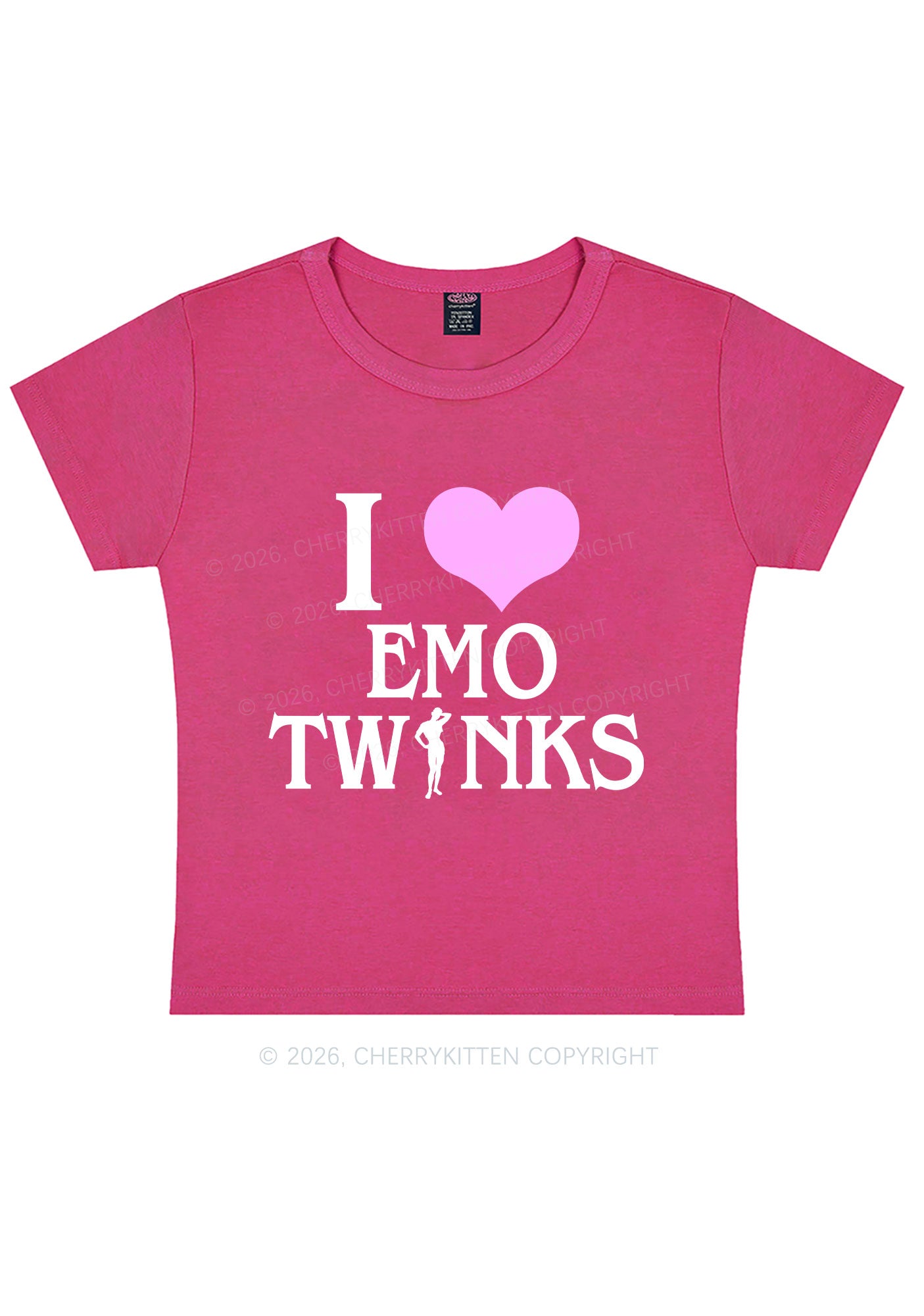 I Love Emo Twinks Pride Y2K Baby Tee Cherrykitten