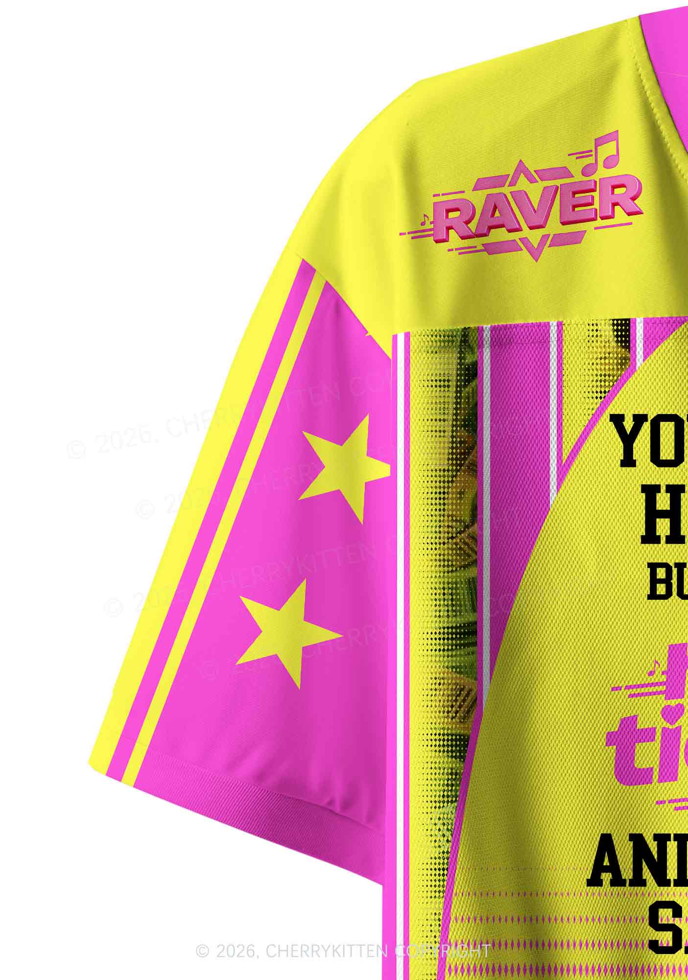 Rave Tickets Y2K Crop Sport Jersey Shirts Cherrykitten
