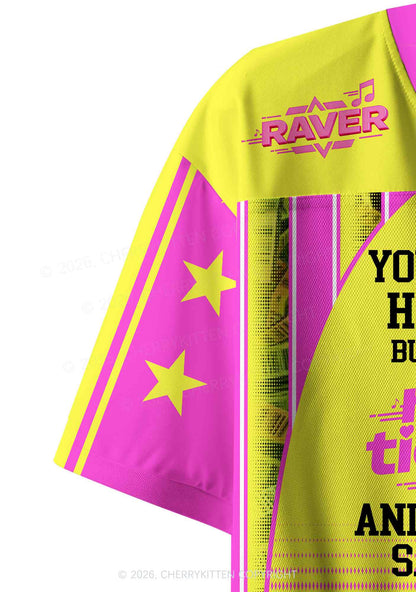 Rave Tickets Y2K Crop Sport Jersey Shirts Cherrykitten