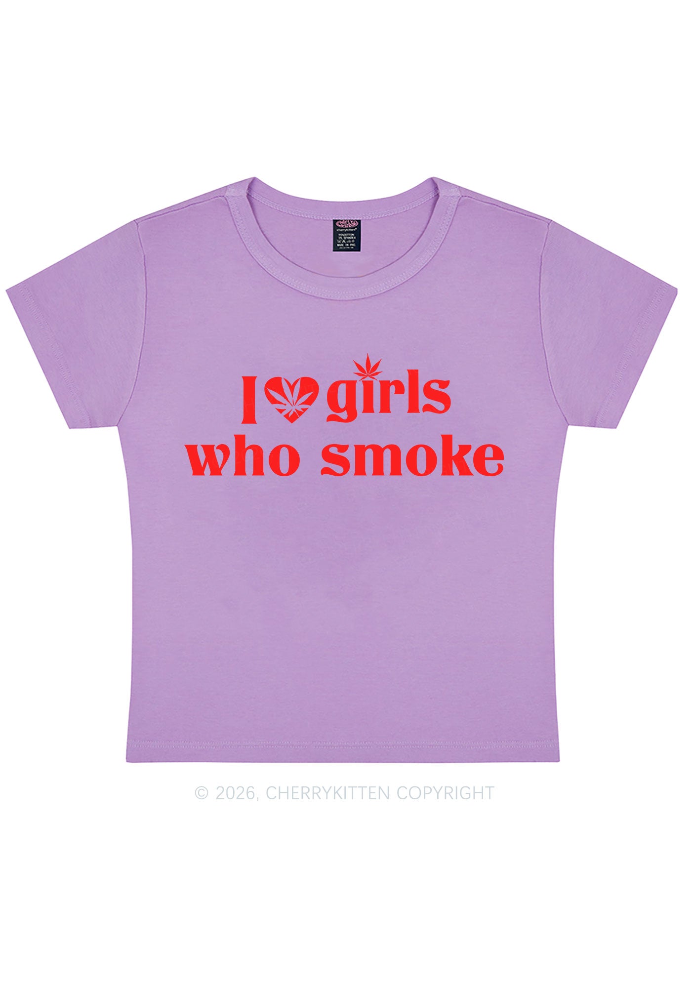 I Love Girls Who Smoke Y2K Baby Tee Cherrykitten