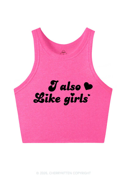 I Also Like Girls Pride Y2K Crop Tank Top Cherrykitten