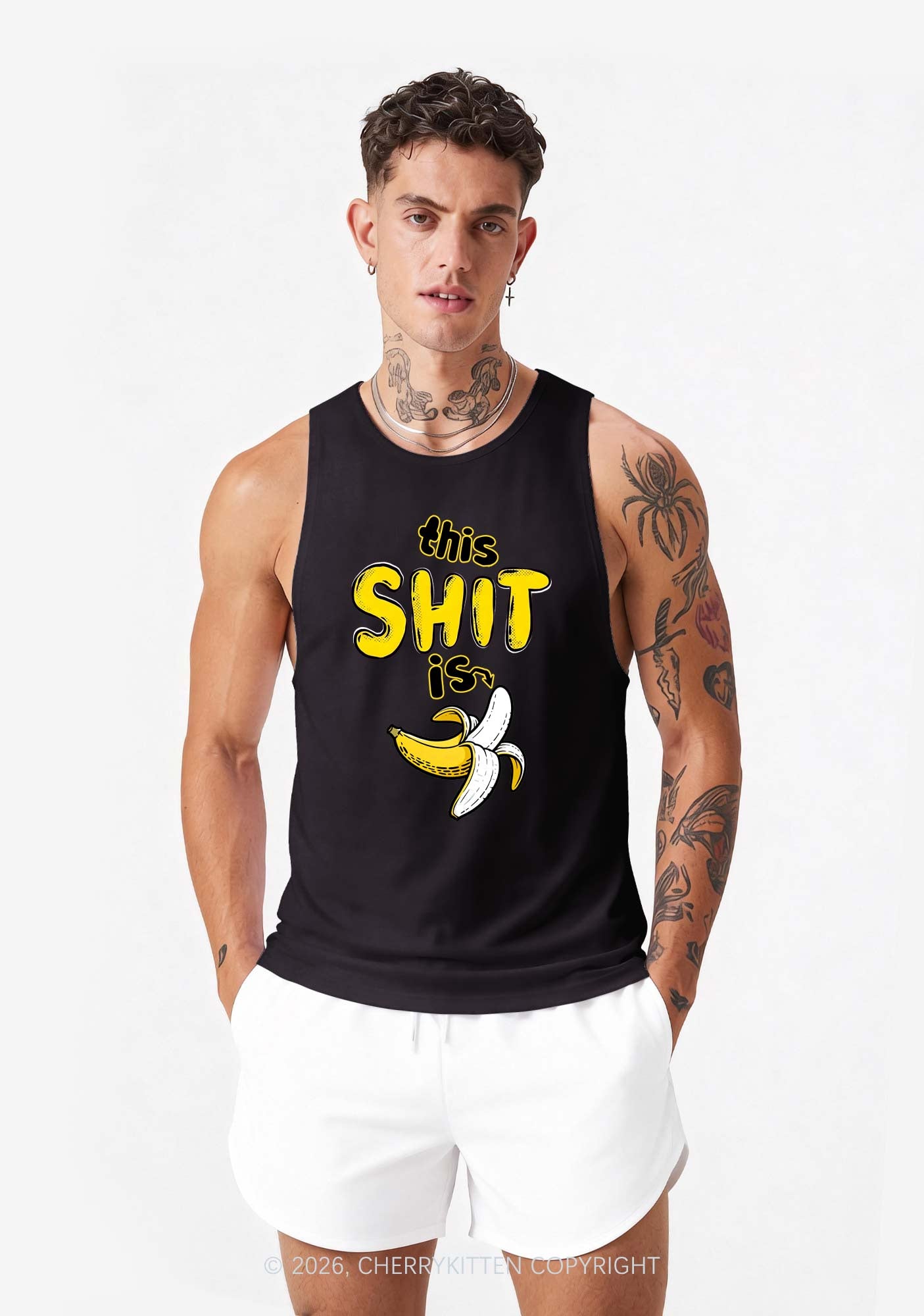 This Shxt Is Banana Y2K Men Racerback Tank Top Cherrykitten