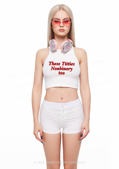 Glitter Txtties Nonbinary Too Pride Y2K Crop Tank Top Cherrykitten