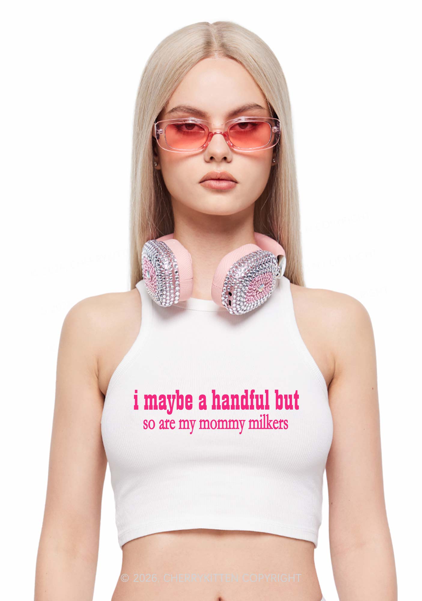 Handful Mommy Milkers Y2K Crop Tank Top Cherrykitten