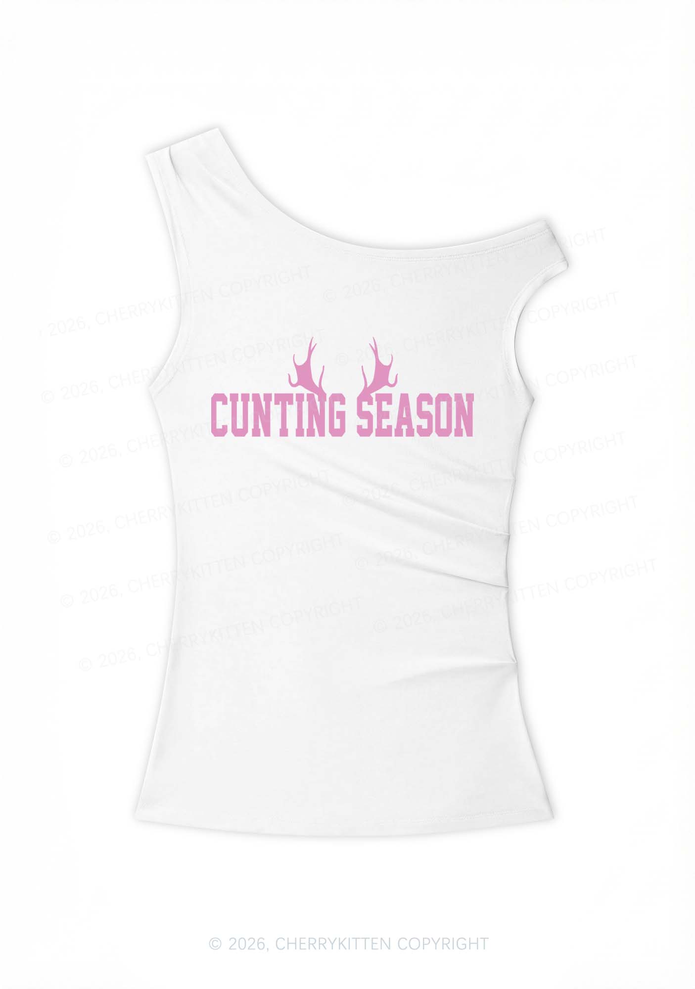 Cunting Season Y2K Off Shoulder Tank Top Cherrykitten