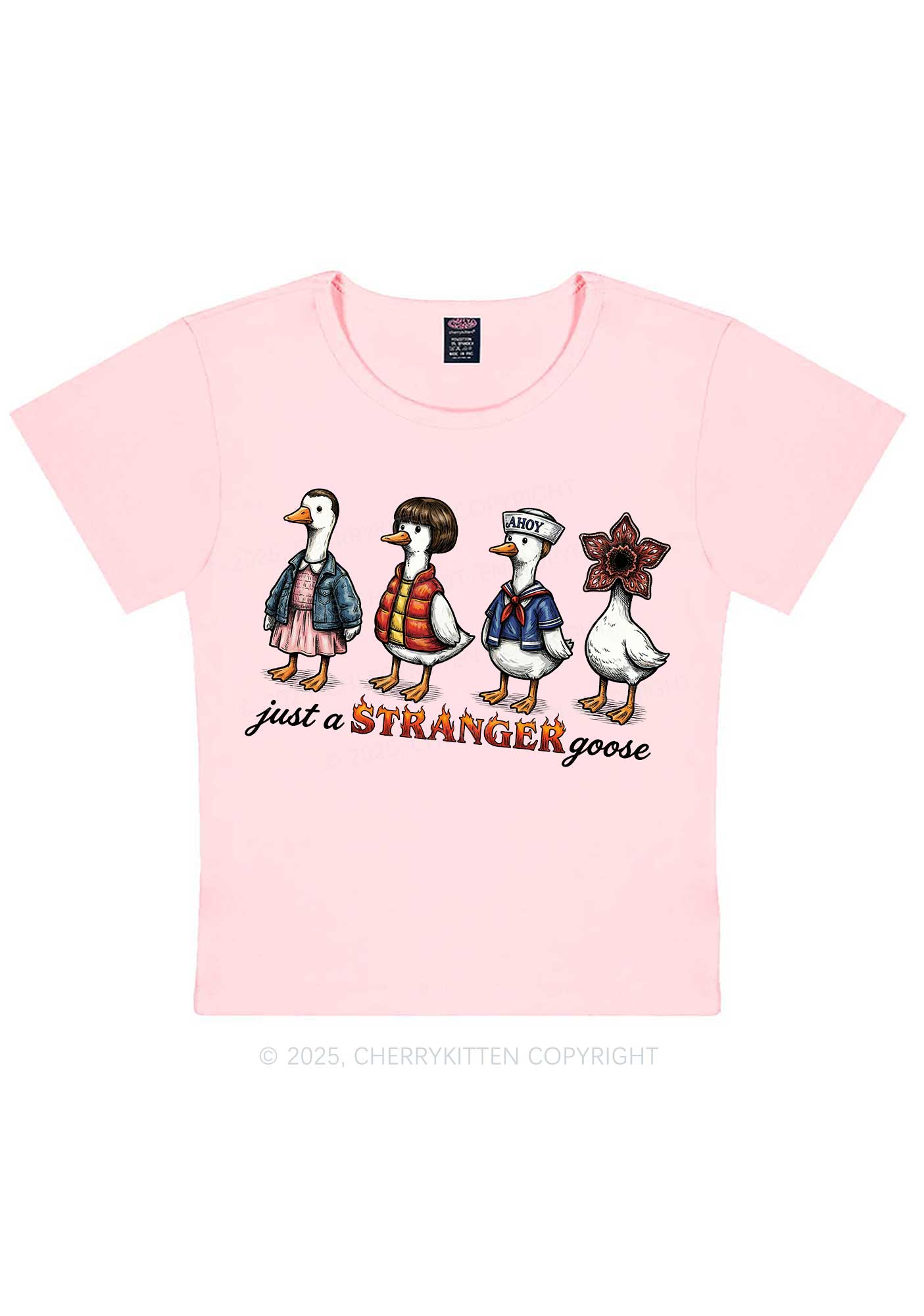Just A Stranger Goose Y2K Baby Tee Cherrykitten