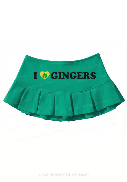 I Love Gingers St Patricks Y2K Mini Pleated Skirts Cherrykitten
