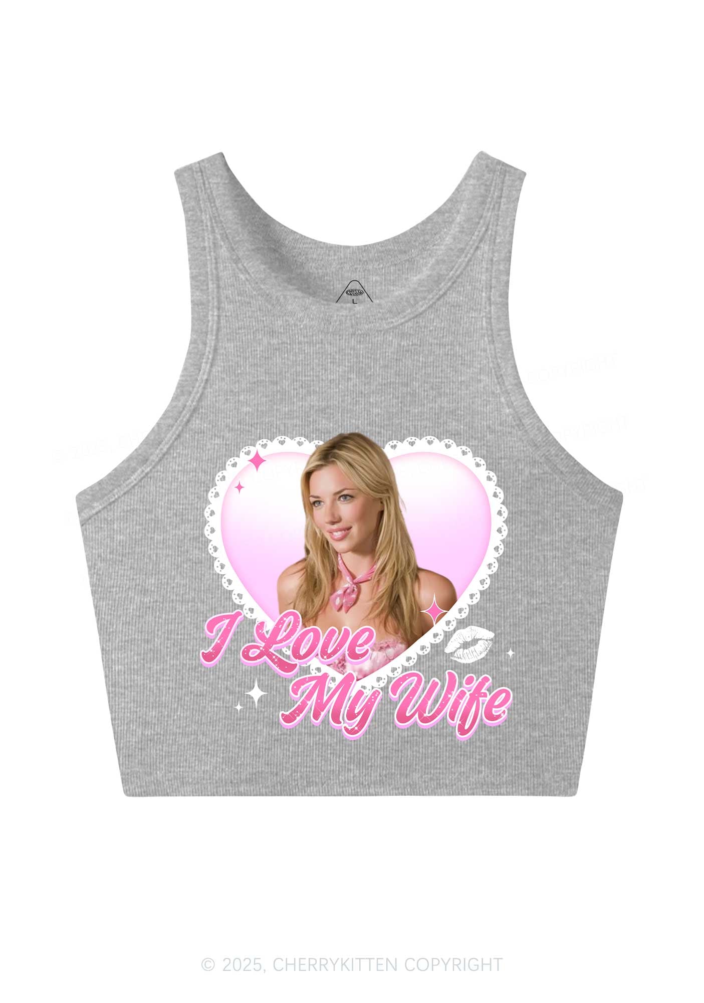 Custom I Love My Wife Y2K Crop Tank Top Cherrykitten