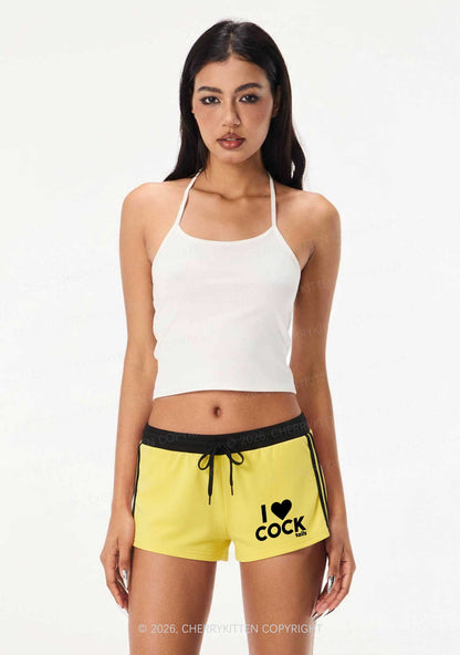 I Love Cocktails Y2K Drawstring Mini Shorts Cherrykitten