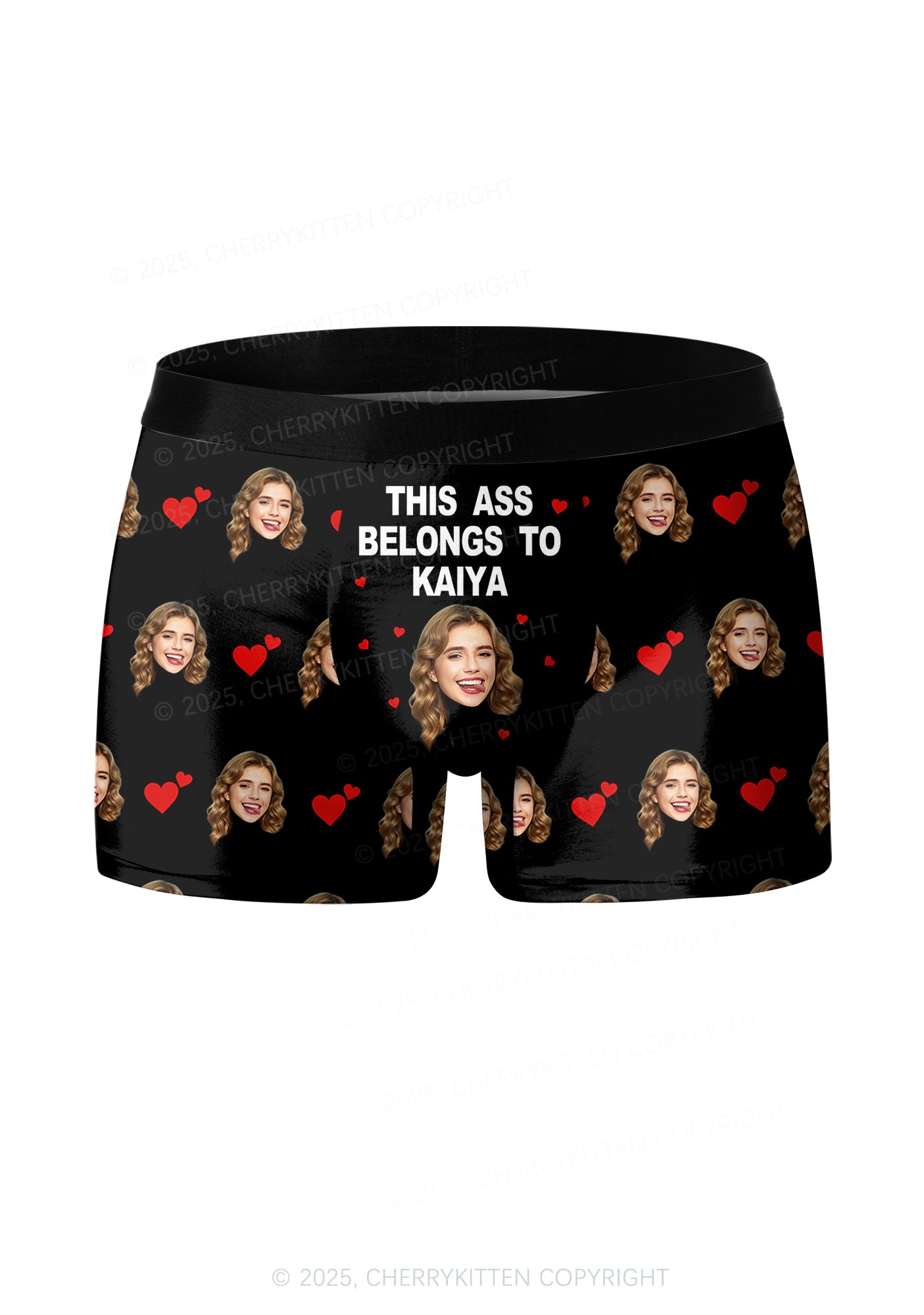 Custom This Axx Belongs Valentine's Day Y2K Print Couples Boxer Thong Set Cherrykitten