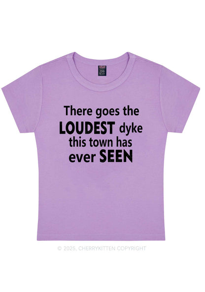 The Loudest Dyke Y2K Baby Tee Cherrykitten