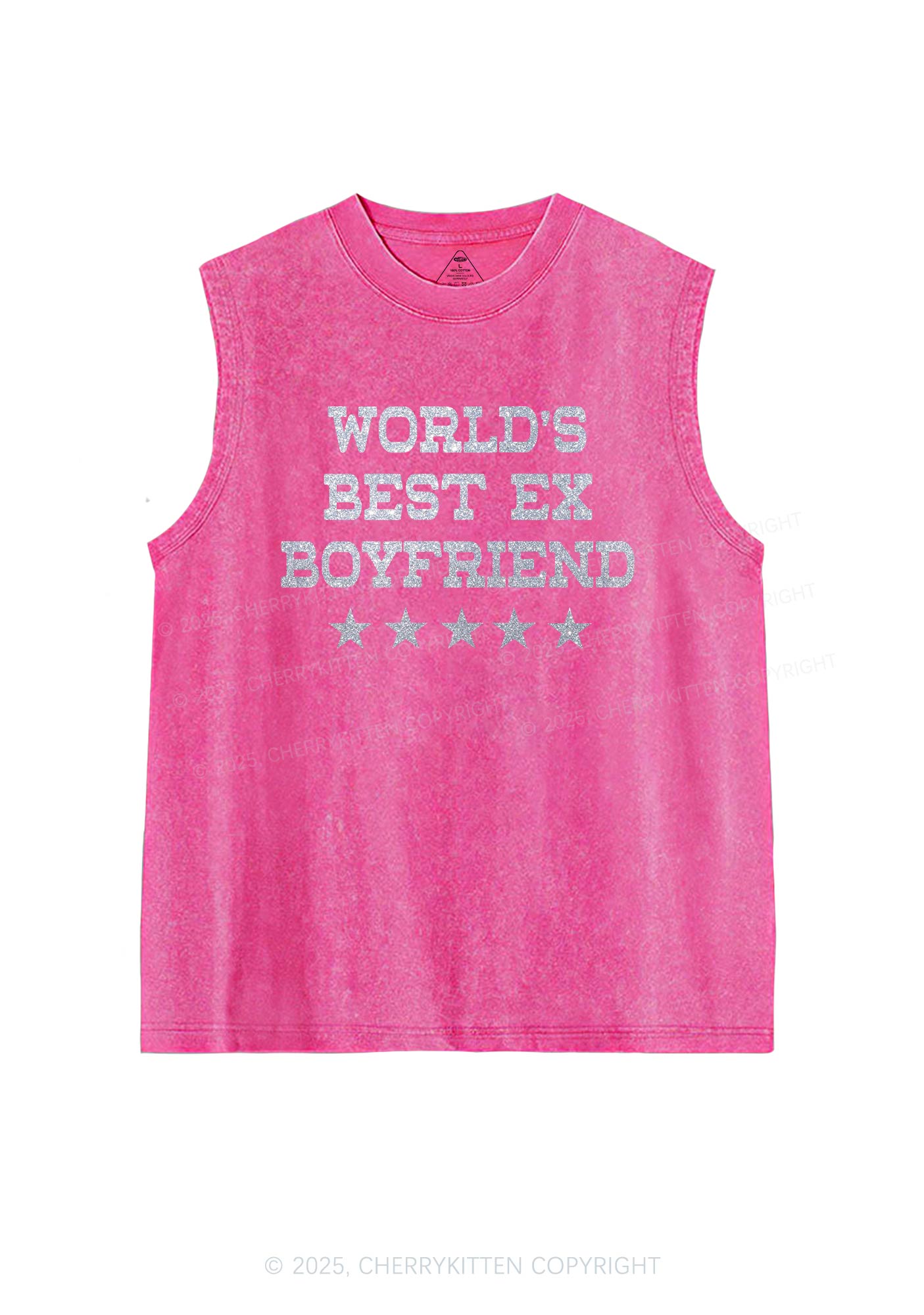 Glitter Best Ex Boyfriend Y2K Washed Muscle Tank Cherrykitten