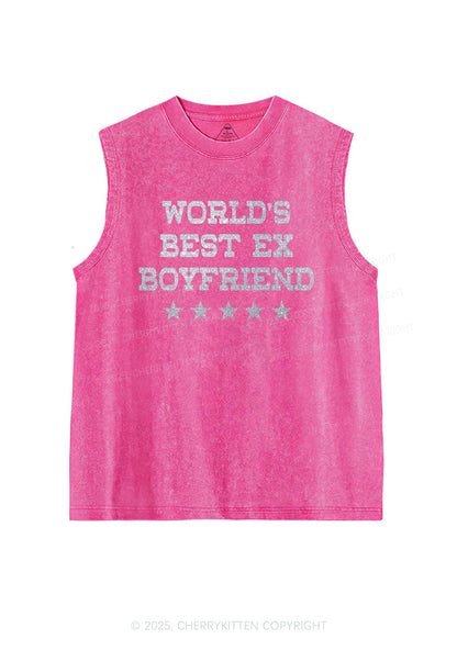Glitter Best Ex Boyfriend Y2K Washed Muscle Tank Cherrykitten