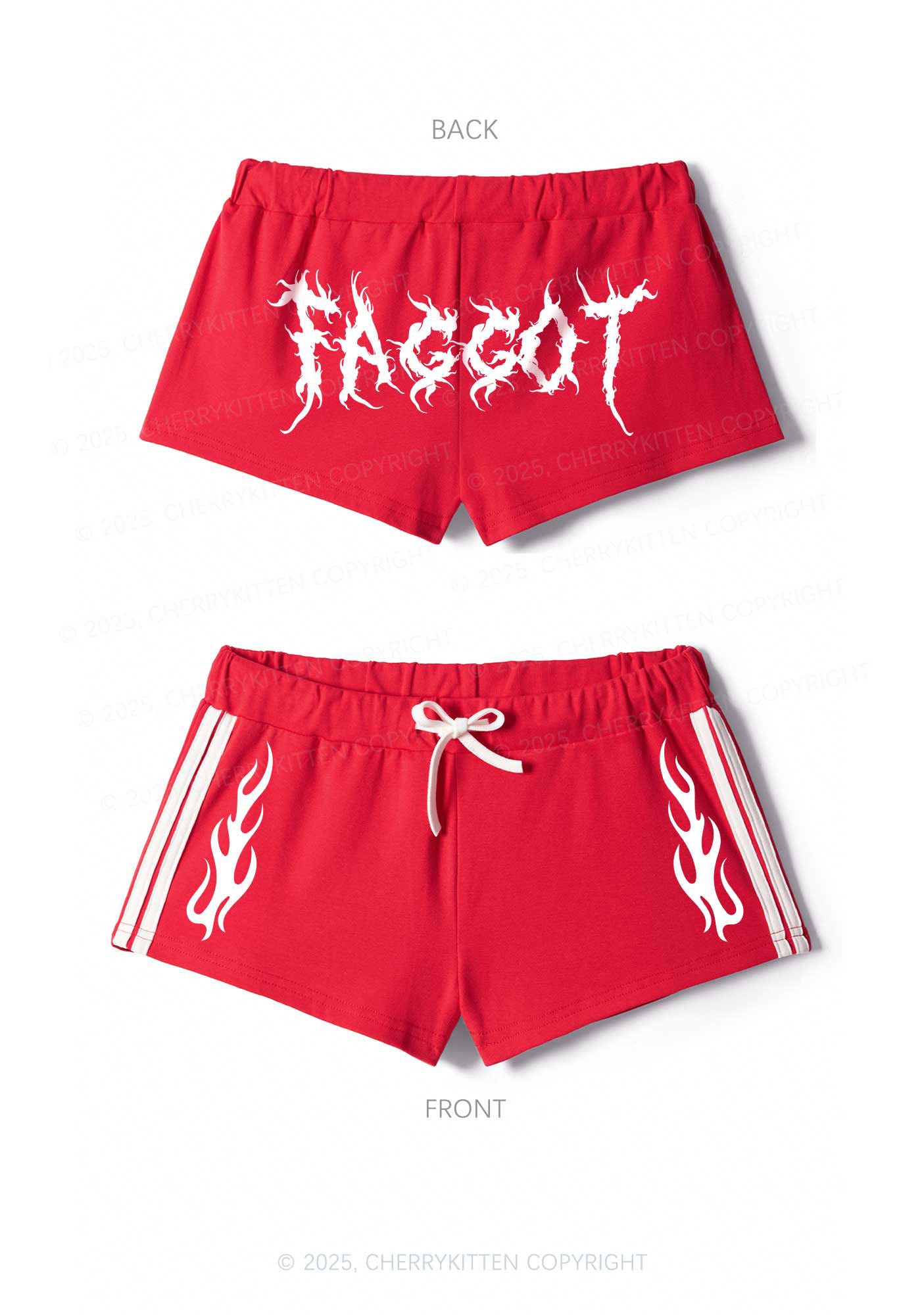 Punk Faggot Pride Y2K Drawstring Mini Shorts Cherrykitten