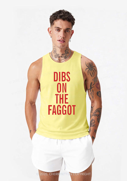 Dibs On The Faggot Pride Y2K Men Racerback Tank Top Cherrykitten