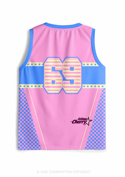 Pink Girl Kisser Pride Y2K Sport Jersey Tank Cherrykitten