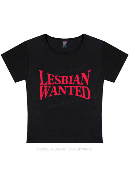 Lesbian Wanted Pride Y2K Baby Tee Cherrykitten